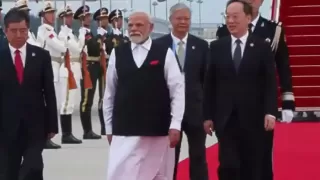 PM Modi reached Tianjin, China, received a grand welcome