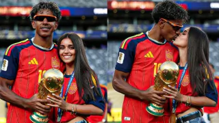 After the World Cup victory, Lamine Yamal girlfriend shared a romantic kiss on the pitch After the World Cup victory, Lamine