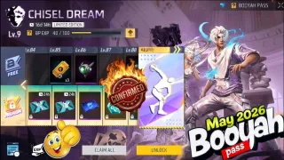Free Fire MAX Booyah Pass May 2026 Leak: Chisel Dream Level-Wise Rewards
