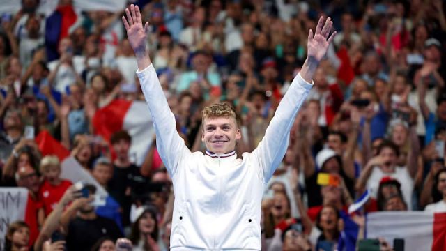 France Cheering for Leon Marchand Picture