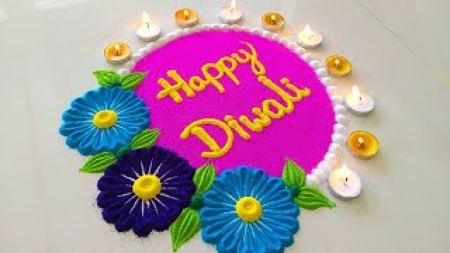 Rangoli Designs With Diyas Picture