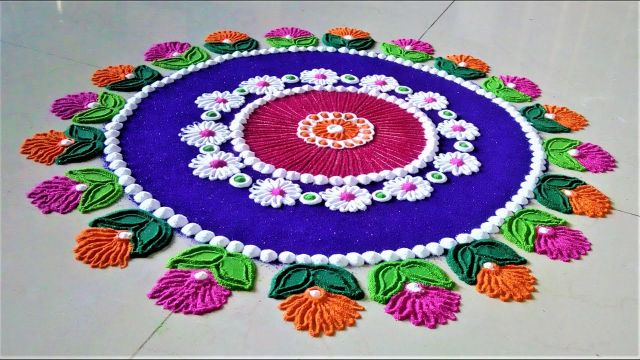 Round Rangoli Design Picture