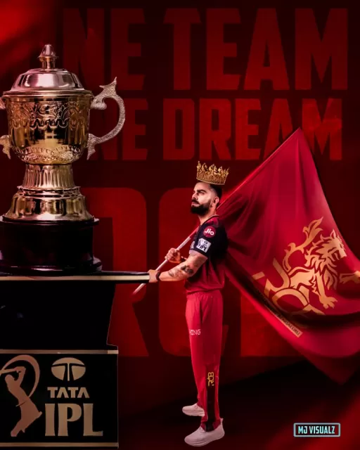 Virat Kohli HD Wallpaper with IPL Trophy 2025