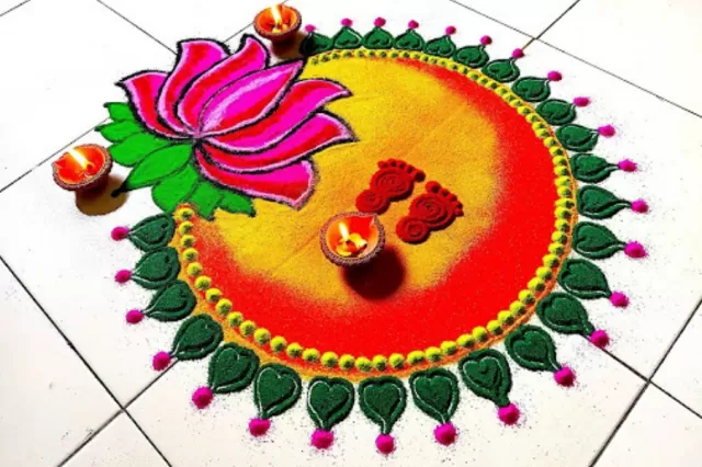 Lotus Flower Rangoli Picture