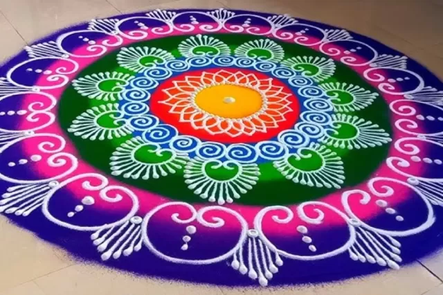 A Glow of Celebration Rangoli Picture