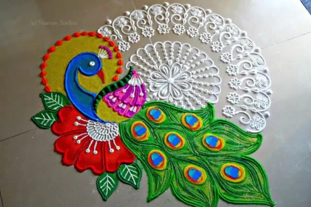 Colour Fusion Rangoli Design Picture