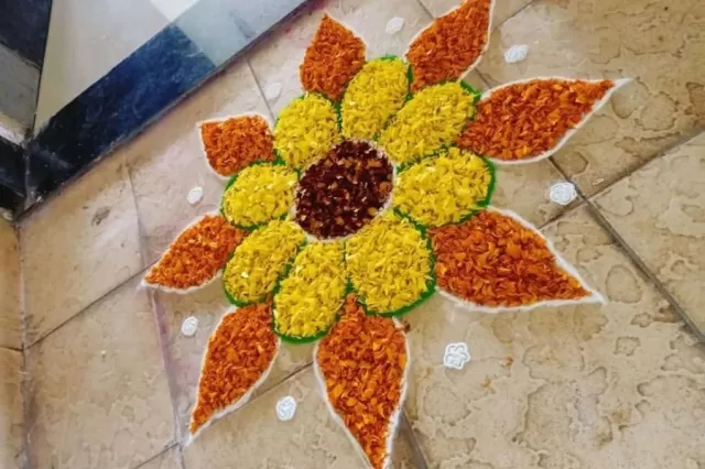 Floral Rangoli Design Picture