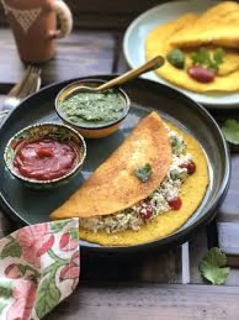 Moong Dal Chilla with Yogurt Picture