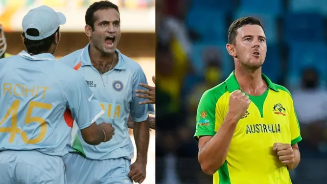 Irfan Pathan and Josh Hazlewood Picture