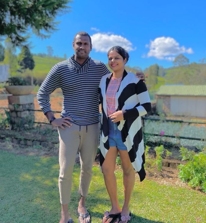 Angelo Mathews, Heshani Silva Picture