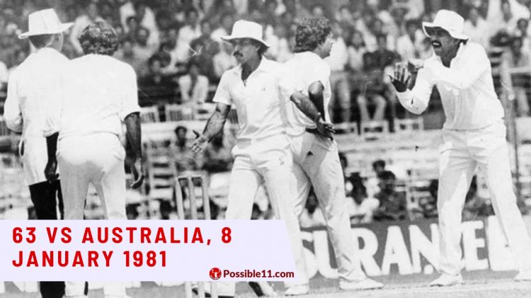 63 vs Australia, 8 January Picture