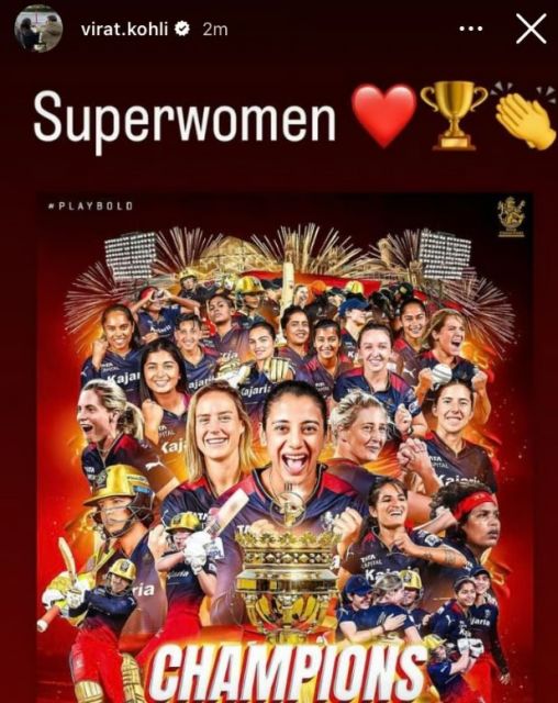 virat kohli congratulate rcb women Picture