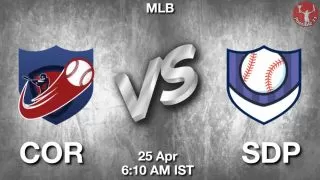 COR vs SDP Baseball Match Previews