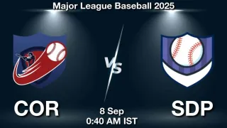 COR vs SDP Baseball Match Previews