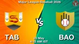 TAB vs BAO Dream11 Prediction, Preview & Updates - <small>Wed, 20 May 04:10 AM IST</small>