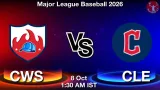 CWS vs CLE Dream11 Prediction, Preview & Updates - <small>Thu, 08 Oct 01:30 AM IST</small>