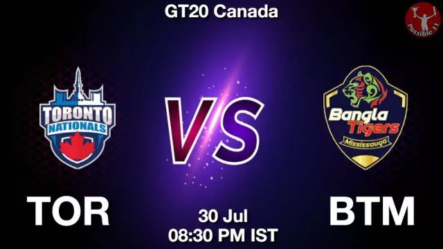 TOR vs BTM ड्रीम11 भविष्यवाणी, फैंटेसी क्रिकेट टीम - 30 जुलाई 2024