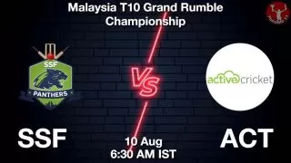SSF vs ACT Matcch Previews