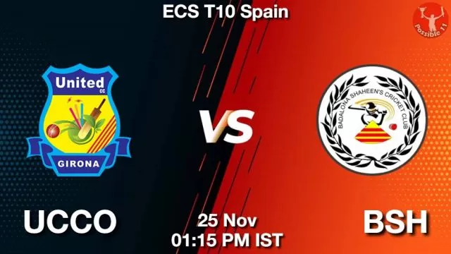 UCCO vs BSH ड्रीम11 भविष्यवाणी, फैंटेसी क्रिकेट टीम - 25 नवंबर 2024