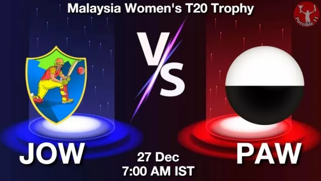 JOW vs PAW ड्रीम11 भविष्यवाणी, फैंटेसी क्रिकेट टीम - 27 दिसंबर 2024