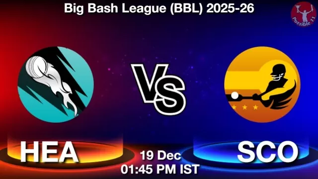 HEA vs SCO ड्रीम11 भविष्यवाणी, फैंटेसी क्रिकेट टीम - 19 दिसंबर 2025