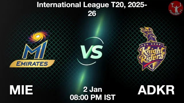 MIE vs ADKR ड्रीम11 भविष्यवाणी, फैंटेसी क्रिकेट टीम - 02 जनवरी 2026