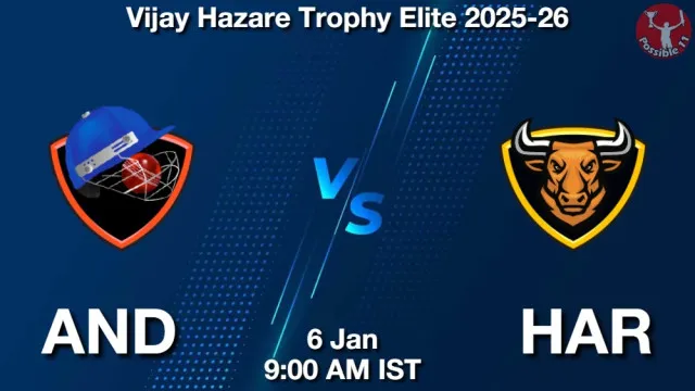 AND vs HAR ड्रीम11 भविष्यवाणी, फैंटेसी क्रिकेट टीम - 06 जनवरी 2026