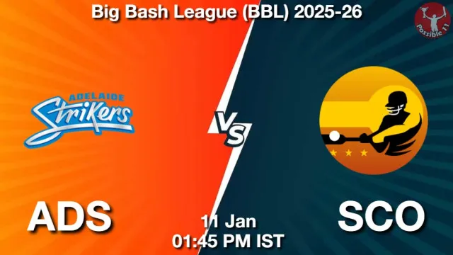 ADS vs SCO ड्रीम11 भविष्यवाणी, फैंटेसी क्रिकेट टीम - 11 जनवरी 2026