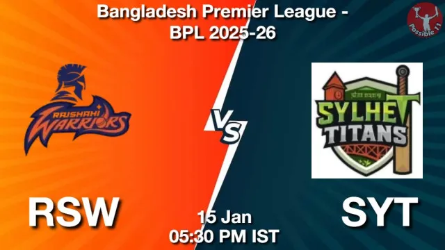 RSW vs SYT ड्रीम11 भविष्यवाणी, फैंटेसी क्रिकेट टीम - 16 जनवरी 2026