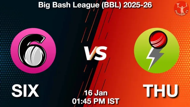 SIX vs THU ड्रीम11 भविष्यवाणी, फैंटेसी क्रिकेट टीम - 16 जनवरी 2026