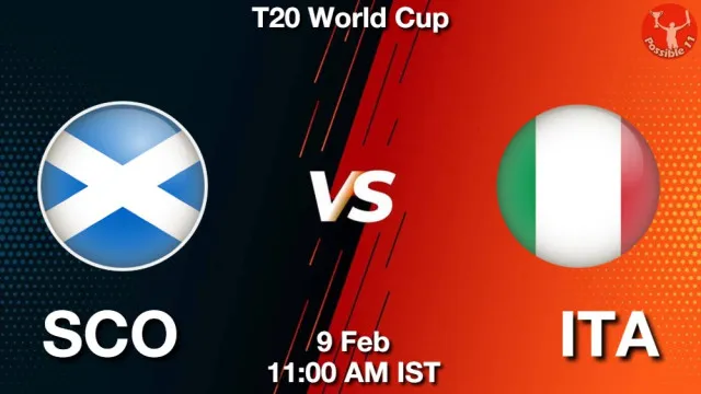 SCO vs ITA ड्रीम11 भविष्यवाणी, फैंटेसी क्रिकेट टीम - 09 फ़रवरी 2026