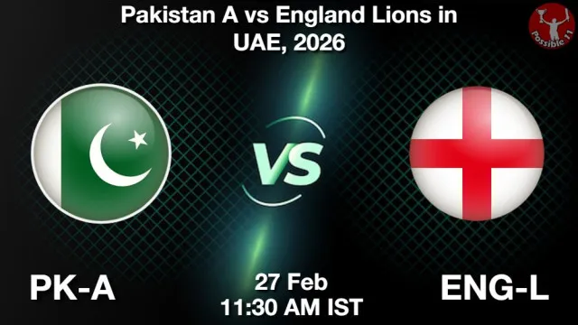 PK-A vs ENG-L ड्रीम11 भविष्यवाणी, फैंटेसी क्रिकेट टीम - 27 फ़रवरी 2026