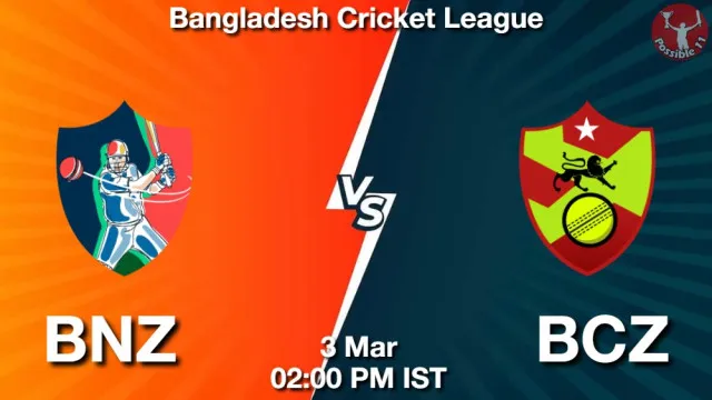BNZ vs BCZ ड्रीम11 भविष्यवाणी, फैंटेसी क्रिकेट टीम - 03 मार्च 2026