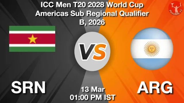 SRN vs ARG ड्रीम11 भविष्यवाणी, फैंटेसी क्रिकेट टीम - 13 मार्च 2026