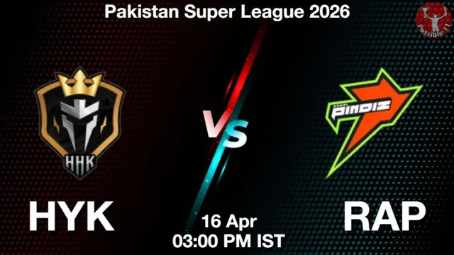 HYK vs RAP ड्रीम11 भविष्यवाणी, फैंटेसी क्रिकेट टीम - 16 अप्रैल 2026