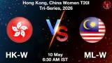 HK-W vs ML-W Dream11 Prediction - <small>Sun, 10 May 06:30 AM IST</small>
