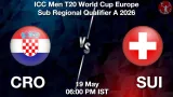 CRO vs SUI Dream11 Prediction, Preview & Updates - <small>Tue, 19 May 06:00 PM IST</small>