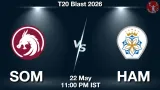 SOM vs HAM Dream11 Prediction, Preview & Updates - <small>Fri, 22 May 11:00 PM IST</small>