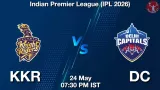 KKR vs DC Dream11 Prediction, Preview & Updates - <small>Sun, 24 May 07:30 PM IST</small>