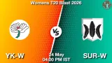 YK-W vs SUR-W Dream11 Prediction - <small>Sun, 24 May 04:00 PM IST</small>