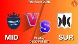MID vs SUR Dream11 Prediction, Preview & Updates - <small>Sun, 24 May 04:30 PM IST</small>