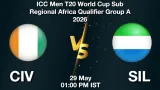 CIV vs SIL Dream11 Prediction, Preview & Updates - <small>Fri, 29 May 01:00 PM IST</small>