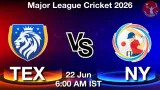 TEX vs NY Dream11 Prediction, Preview & Updates - <small>Mon, 22 Jun 06:00 AM IST</small>