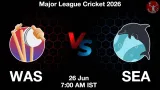 WAS vs SEA Dream11 Prediction, Preview & Updates - <small>Fri, 26 Jun 07:00 AM IST</small>