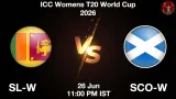SL-W vs SCO-W Dream11 Prediction - <small>Fri, 26 Jun 11:00 PM IST</small>