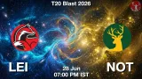 LEI vs NOT Dream11 Prediction, Preview & Updates - <small>Sun, 28 Jun 07:00 PM IST</small>