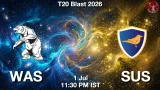 WAS vs SUS Dream11 Prediction, Preview & Updates - <small>Wed, 01 Jul 11:30 PM IST</small>