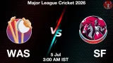 WAS vs SF Dream11 Prediction, Preview & Updates - <small>Sun, 05 Jul 03:00 AM IST</small>
