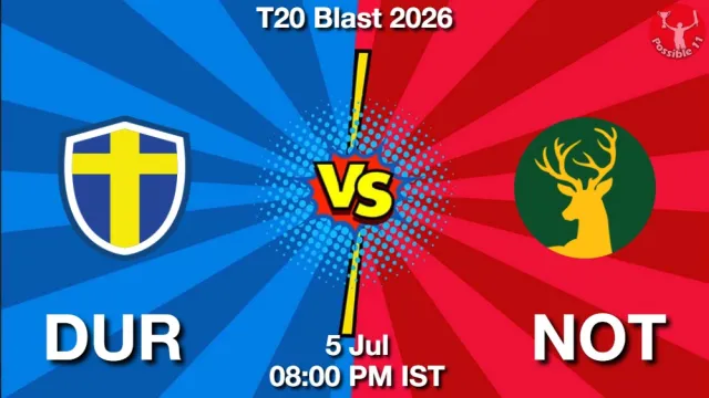 DUR vs NOT Match Previews and Cricket Tips