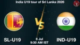 SL-U19 vs IND-U19 Dream11 Prediction - <small>Mon, 06 Jul 09:30 AM IST</small>